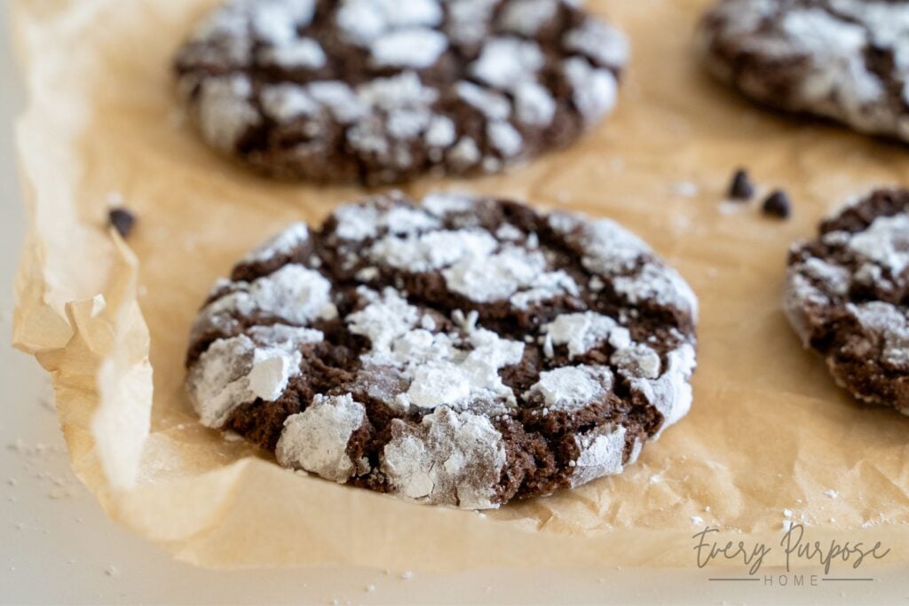 sourdough discard chocolate crinkle cookie recipe