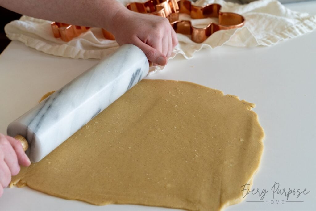 sourdough sugar cookies rolling dough