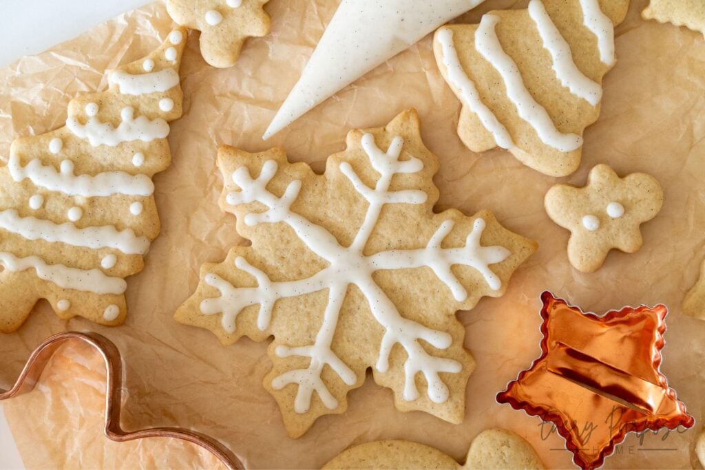 vanilla bean no chill sourdough cut out sugar cookies for Christmas