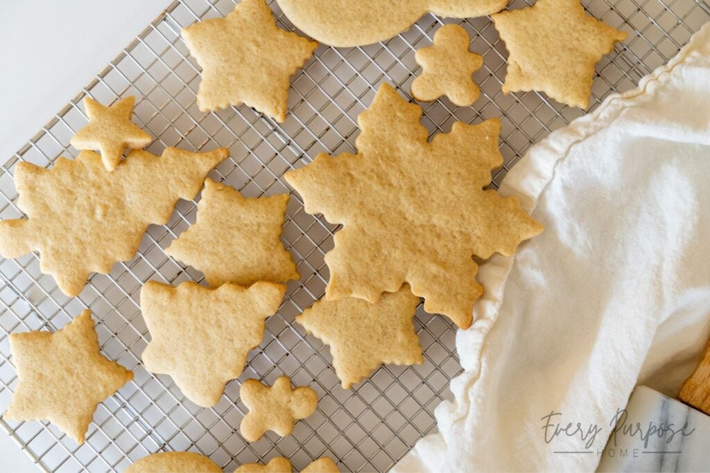winter sugar cookie shapes with sourdough discard