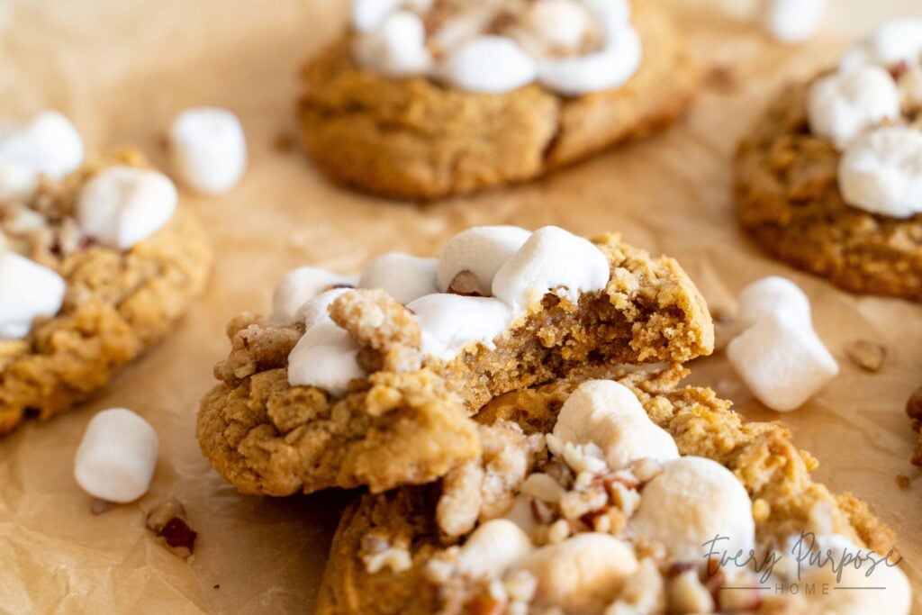 chewy and fluffy sourdough sweet potato cookies