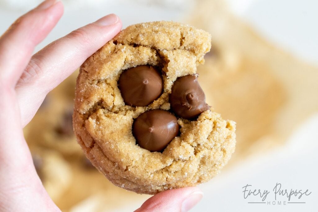 jumbo sourdough discard peanut butter blossom cookies