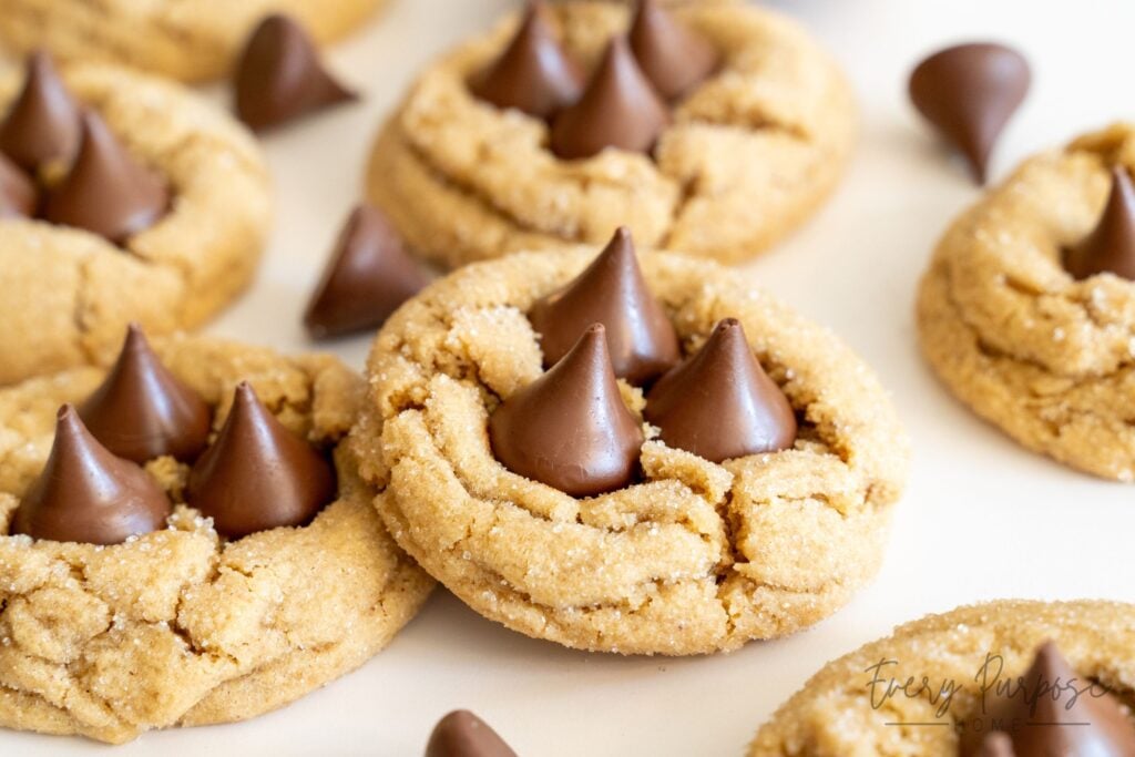 large peanut butter blossoms with sourdough discard