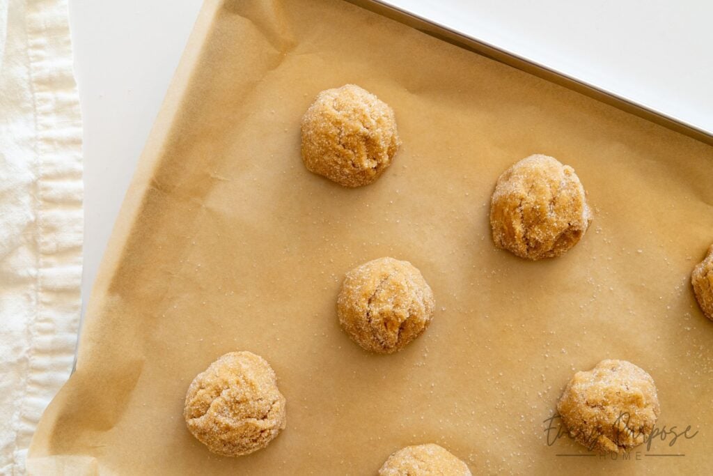 pan of unbaked sourdough peanut butter blossoms