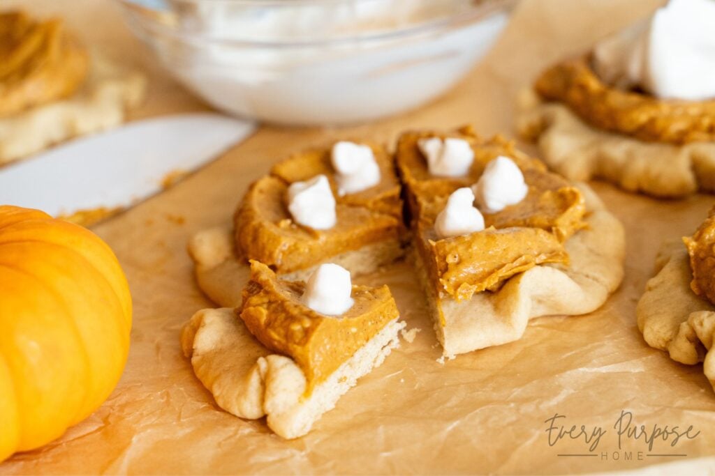 pumpkin pie slice sourdough cookies