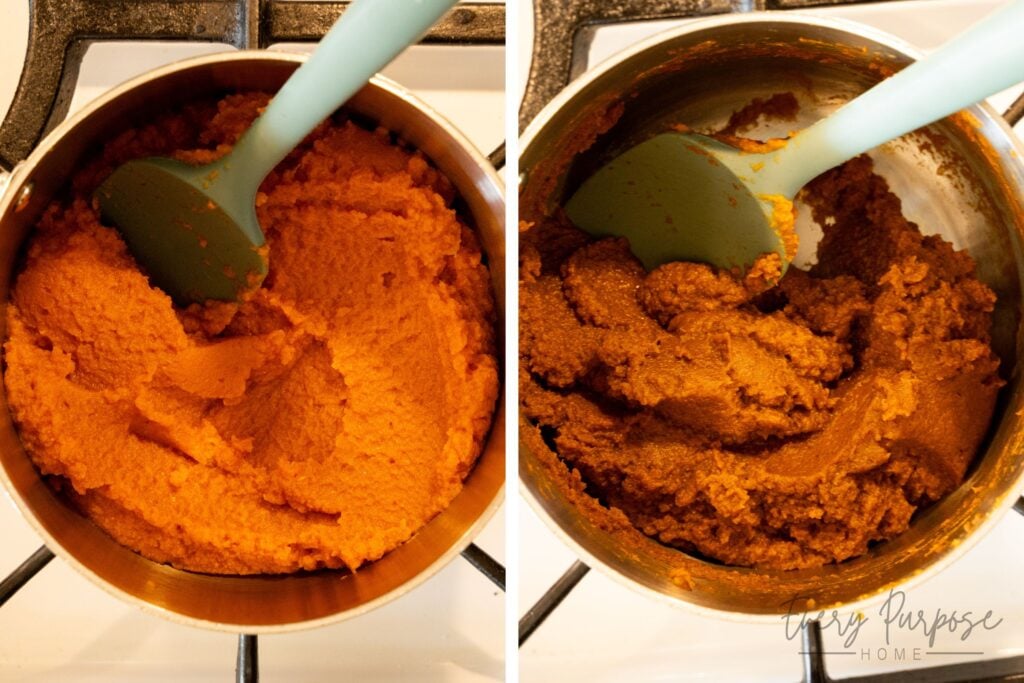 reducing pumpkin for sourdough pumpkin cookies