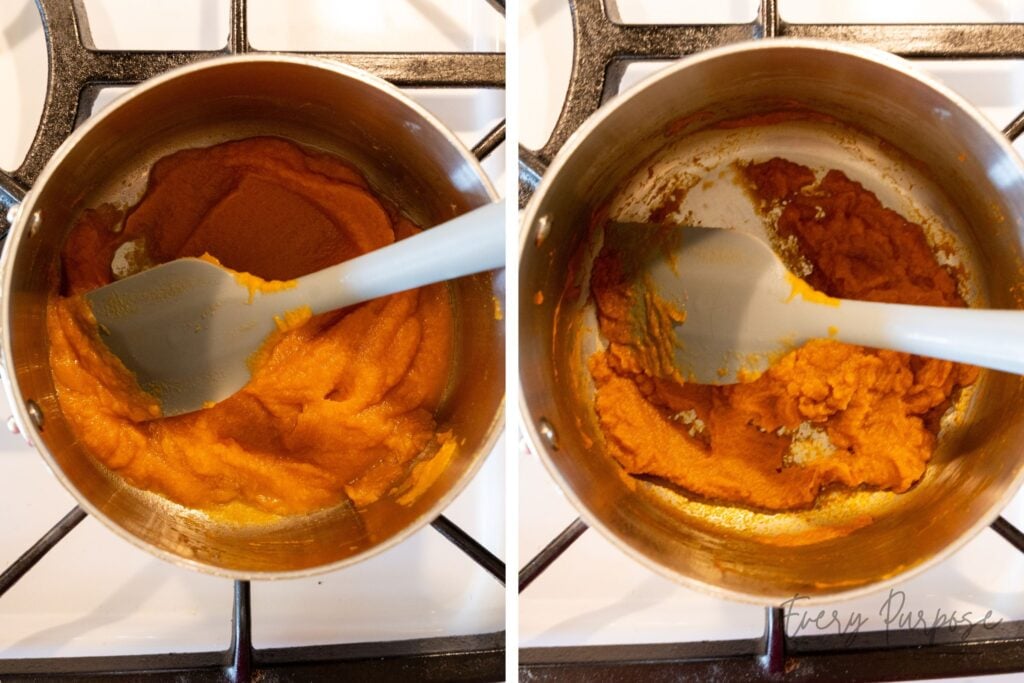 reducing sweet potato puree for cookies