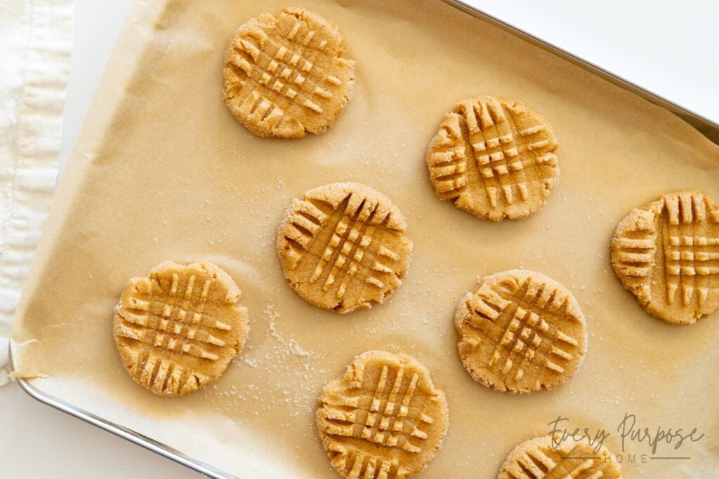 sourdough peanut butter cookies before baking
