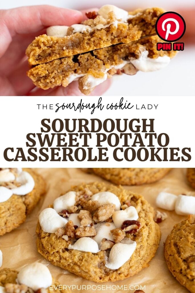 sourdough sweet potato casserole cookies Pinterest pin