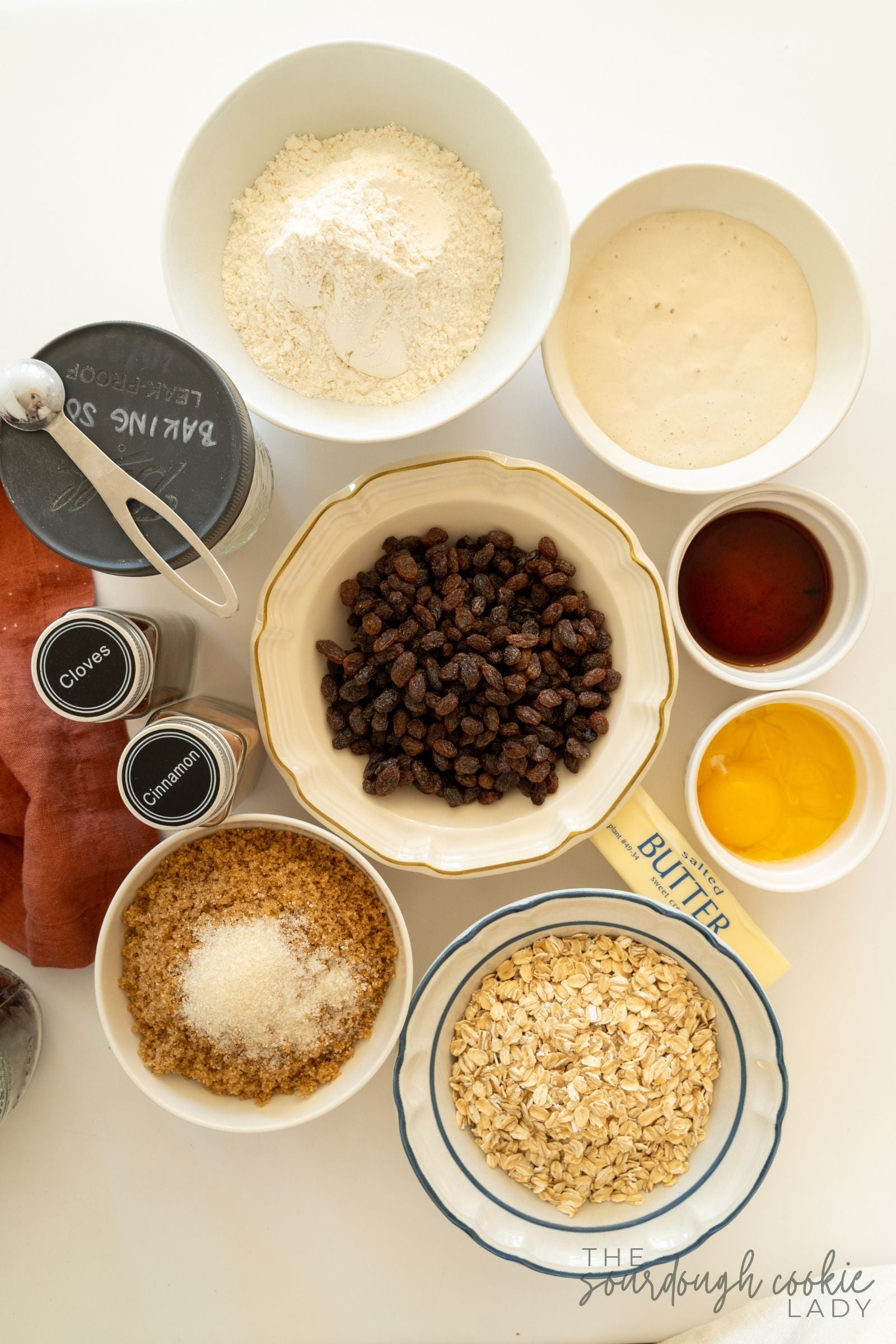 oatmeal raisin cookie ingredients using sourdough discard